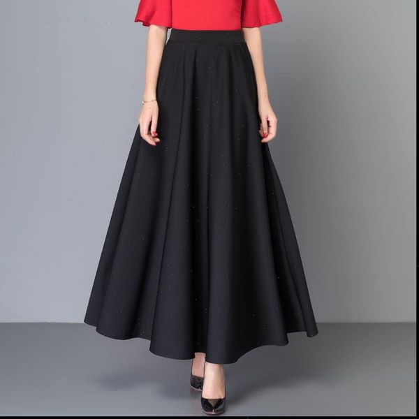 long maxi pleated women skirt high waist casual party solid color plus size a line korean quality, Black
long maxi pleated women skirt high waist casual party solid color plus size a line korean quality, Black