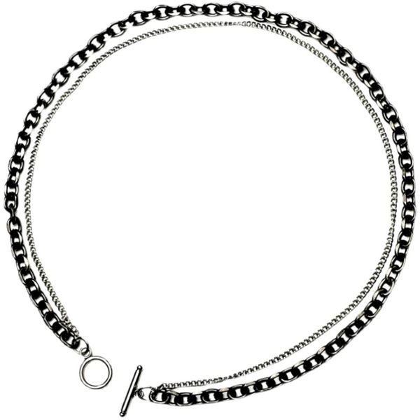 2021 retro double clavicle necklace one word buckle men and women same style simple street, Silver
2021 retro double clavicle necklace one word buckle men and women same style simple street, Silver