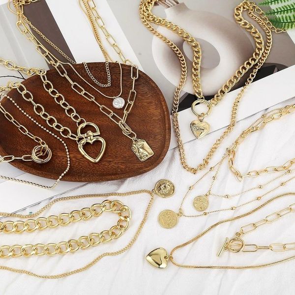 chains trendy vintage charm round gothic collar necklaces jewelry gift cuban chain coin pendant women punk choker necklace, Silver
chains trendy vintage charm round gothic collar necklaces jewelry gift cuban chain coin pendant women punk choker necklace, Silver