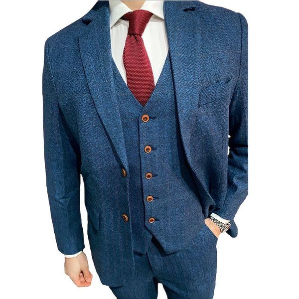 men's suits & blazers 3 piece wool men herringbone tweed wedding tuxedo male set jacket vest with pants fashion, White;black
men's suits & blazers 3 piece wool men herringbone tweed wedding tuxedo male set jacket vest with pants fashion, White;black
