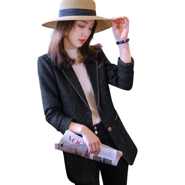 women's suits & blazers arrival fashion 2021 ladies blazer women black blue single breasted jacket coat with pocket for autumn, White;black
women's suits & blazers arrival fashion 2021 ladies blazer women black blue single breasted jacket coat with pocket for autumn, White;black