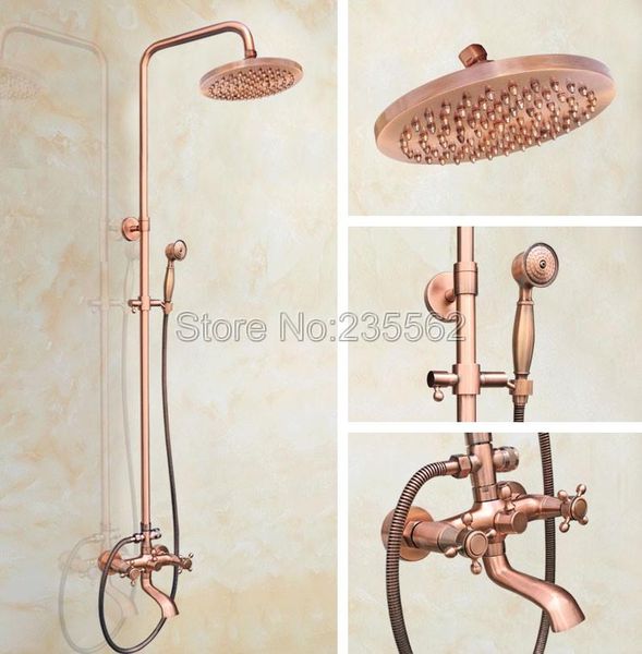inch rainfall antique red copper wall mounted rain shower faucet set bathroom dual handle tub mixer tap spout lrg513 sets
inch rainfall antique red copper wall mounted rain shower faucet set bathroom dual handle tub mixer tap spout lrg513 sets