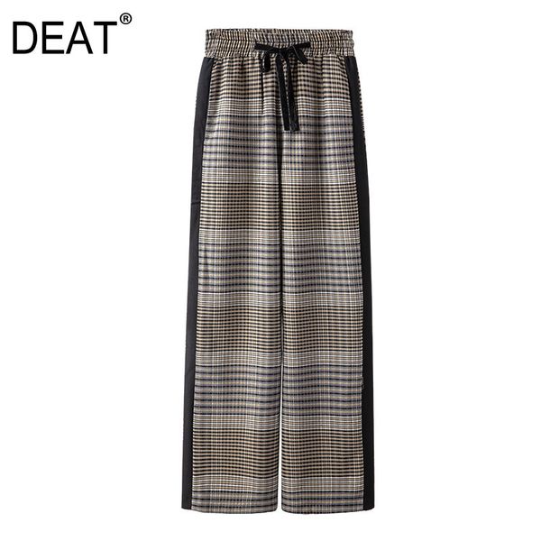 spring and summer fashion casual lace up loose plaid drawstring elastic waist straight pants women sh320 210421, Black;white
spring and summer fashion casual lace up loose plaid drawstring elastic waist straight pants women sh320 210421, Black;white
