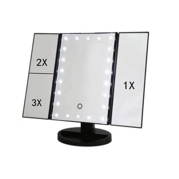 mirrors high-quality tri-fold led makeup mirror with 22 lights, deskmirror, 1x / 2x 3x magnification, 180° rotation, touch
mirrors high-quality tri-fold led makeup mirror with 22 lights, deskmirror, 1x / 2x 3x magnification, 180° rotation, touch
