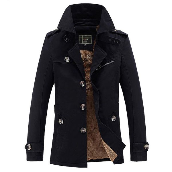 men's trench coats winter windbreaker jacket men fleece thickening thermal coat slim single-breasted fashion jackets large size clothes, Tan;black
men's trench coats winter windbreaker jacket men fleece thickening thermal coat slim single-breasted fashion jackets large size clothes, Tan;black