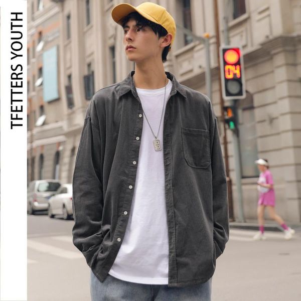 autumn street style corduroy shirts men solid color long sleeve single breasted turn-down mens clothing men's casual, White;black
autumn street style corduroy shirts men solid color long sleeve single breasted turn-down mens clothing men's casual, White;black