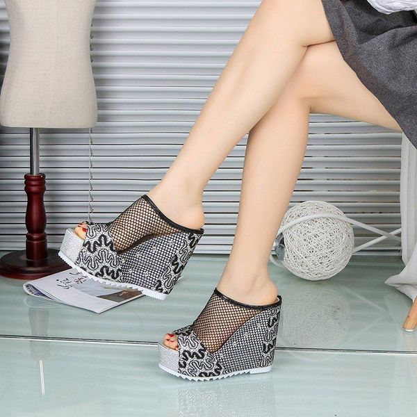 slippers women's sandal with korean wedge heel thick-soled high fish mouton summer terrace lace hollow women woman slides, Black
slippers women's sandal with korean wedge heel thick-soled high fish mouton summer terrace lace hollow women woman slides, Black