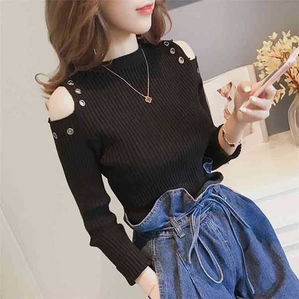 spring autumn women's solid color all-match long-sleeved sweater korean style slim bottoming ll478 210506, White;black
spring autumn women's solid color all-match long-sleeved sweater korean style slim bottoming ll478 210506, White;black