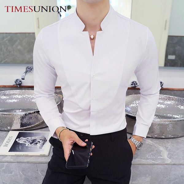 men's casual shirts men 2021 stand collar white shirt micro-stretch slim fit black designer club long sleeve 82, White;black
men's casual shirts men 2021 stand collar white shirt micro-stretch slim fit black designer club long sleeve 82, White;black