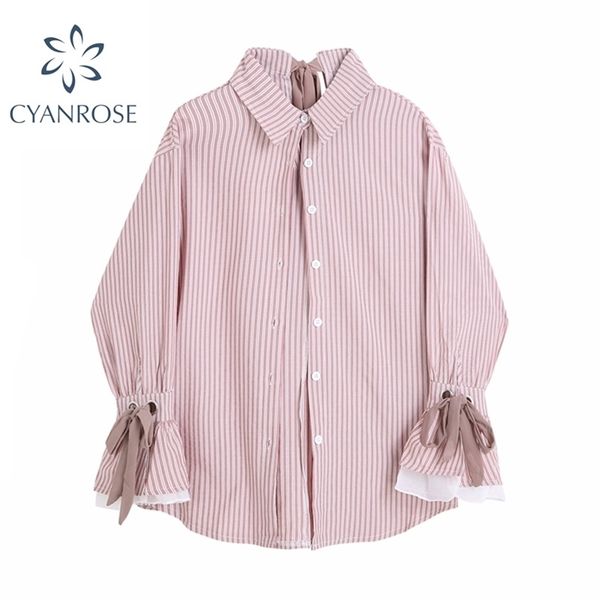 striped blouse woman casual autumn korean office lady shirt long sleeve loose turn down collar elegant blouses 210515, White
striped blouse woman casual autumn korean office lady shirt long sleeve loose turn down collar elegant blouses 210515, White