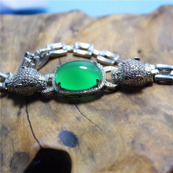 link, chain liemjee wholesale fashion jewelry classic green agate leopard luxury inlaid bracelet for women namour charm gift all sensons, Black
link, chain liemjee wholesale fashion jewelry classic green agate leopard luxury inlaid bracelet for women namour charm gift all sensons, Black