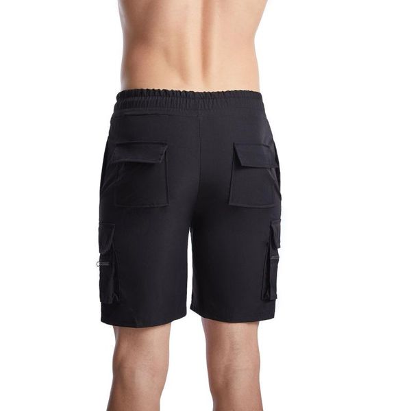 men's shorts 2021 summer reflective strip tooling printed multi bag casual capris, White;black
men's shorts 2021 summer reflective strip tooling printed multi bag casual capris, White;black