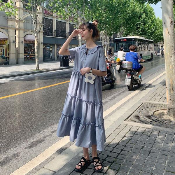 casual dresses women short sleeve dress solid peter-pan collar ruffles drawstring high waist elastic preppy french slim sweet elegant daily, Black;gray
casual dresses women short sleeve dress solid peter-pan collar ruffles drawstring high waist elastic preppy french slim sweet elegant daily, Black;gray