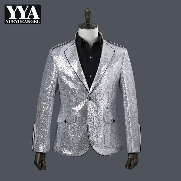 brand performance men fashion slim fit shiny silver sequins suit jacket nightclub stage singer blazer costume homme men's suits, White;black
brand performance men fashion slim fit shiny silver sequins suit jacket nightclub stage singer blazer costume homme men's suits, White;black