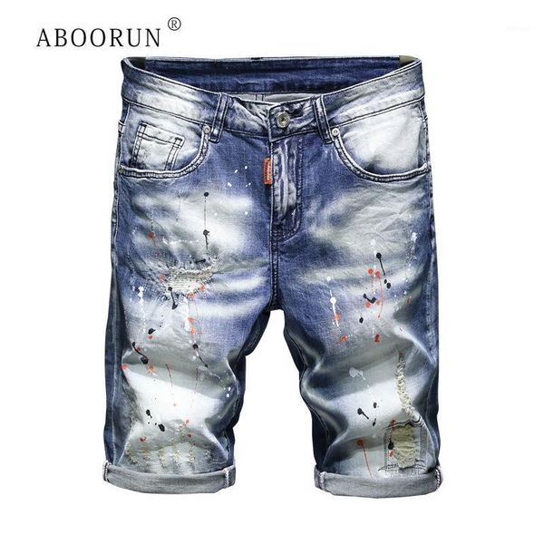 men's painted ripped denim cargo shorts fashion summer cotton jean for male, White;black
men's painted ripped denim cargo shorts fashion summer cotton jean for male, White;black