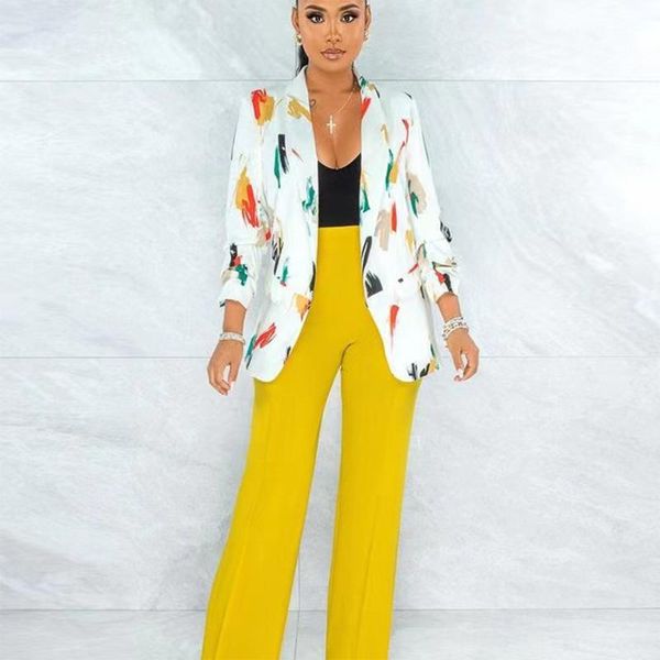 women's suits & blazers printed blazer women casual business color palette style cardigan jacket temperament commuter personality, White;black
women's suits & blazers printed blazer women casual business color palette style cardigan jacket temperament commuter personality, White;black