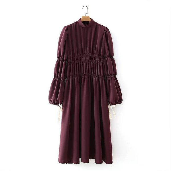 women lantern sleeve side slit midi dress female elastic waist clothes casual lady loose vestido d6715 210430, Black;gray
women lantern sleeve side slit midi dress female elastic waist clothes casual lady loose vestido d6715 210430, Black;gray