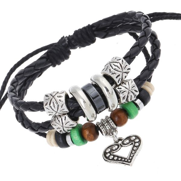 sweet round braided leather handmade women heart bracelets decoration ccb/wood beads leather female bangles party jewelry gifts, Golden;silver
sweet round braided leather handmade women heart bracelets decoration ccb/wood beads leather female bangles party jewelry gifts, Golden;silver