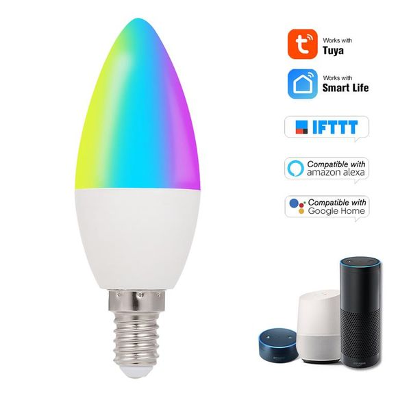 bulbs wifi smart bulb rgb+w+c led candle 5w e14 dimmable light phone app smartlife/tuya remote control voice
bulbs wifi smart bulb rgb+w+c led candle 5w e14 dimmable light phone app smartlife/tuya remote control voice