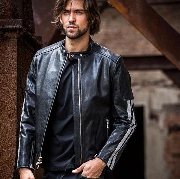 men's leather & faux autumn genuine jacket with reflector fashion youth style locomotive clothing sheepskin short coat winter, Black
men's leather & faux autumn genuine jacket with reflector fashion youth style locomotive clothing sheepskin short coat winter, Black