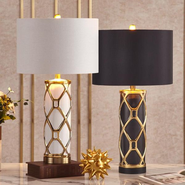 table lamps luxury modern black white ceramic lamp for bedroom bedside nordic simple american led desk e27 home decor
table lamps luxury modern black white ceramic lamp for bedroom bedside nordic simple american led desk e27 home decor