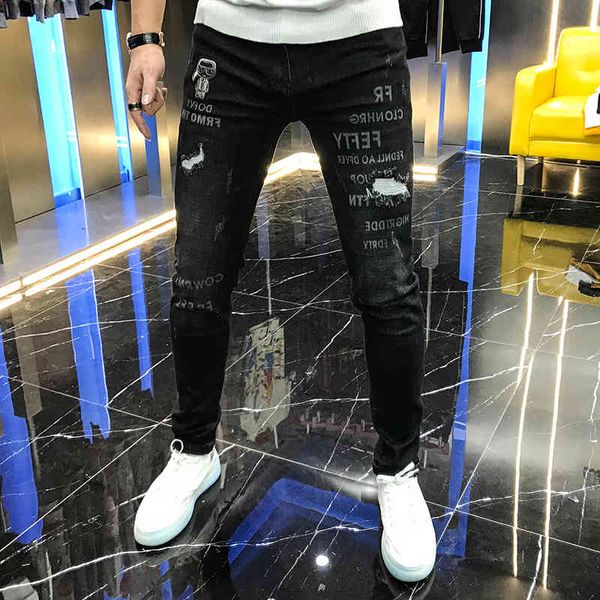 jean autumn handsome perforated printed jeans mid-waistline stretch leggings youth fosco black male pants, Blue
jean autumn handsome perforated printed jeans mid-waistline stretch leggings youth fosco black male pants, Blue