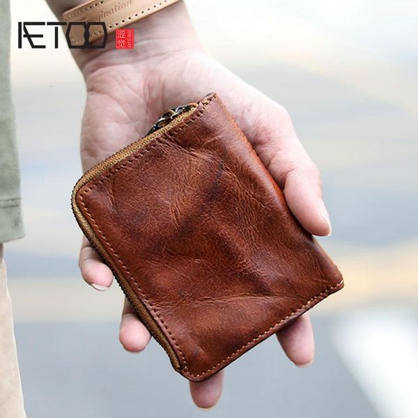 card holders aetoo vintage do old zero wallet, large-capacity real pickup bag, leather wallet, Brown;gray
card holders aetoo vintage do old zero wallet, large-capacity real pickup bag, leather wallet, Brown;gray