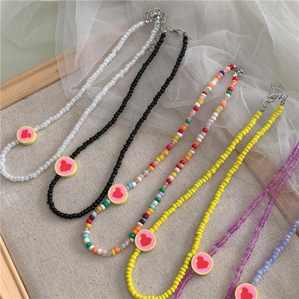 pendant necklaces candy colored heart shaped necklace beaded purple black white yellow plastic girl holiday travel summer gifts, Silver
pendant necklaces candy colored heart shaped necklace beaded purple black white yellow plastic girl holiday travel summer gifts, Silver