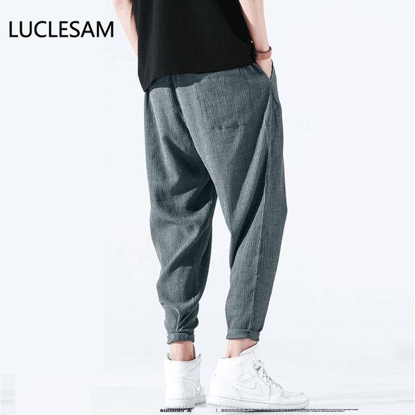 summer thin casual pants men loose straight sweatpants mens fashion streetwear harem pant drawstring fitness nine points trouser men's, Black
summer thin casual pants men loose straight sweatpants mens fashion streetwear harem pant drawstring fitness nine points trouser men's, Black