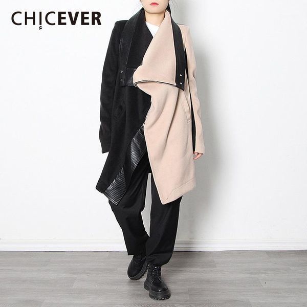 women's wool & blends chicever tweed trench for women lapel long sleeve patchwork hit color loose plus size black coats female 2021 aut
women's wool & blends chicever tweed trench for women lapel long sleeve patchwork hit color loose plus size black coats female 2021 aut