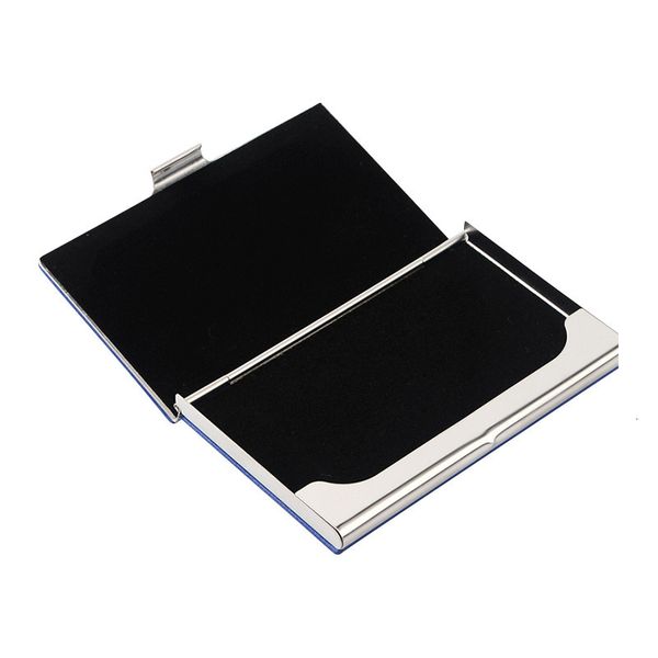 files card holder stainless steel business case, pu leather metal #n644