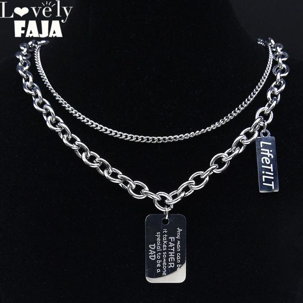 pendant necklaces hip hop stainless steel layered necklace for women/men silver color family dad choker jewelry joyas mujer nxh93s03
pendant necklaces hip hop stainless steel layered necklace for women/men silver color family dad choker jewelry joyas mujer nxh93s03