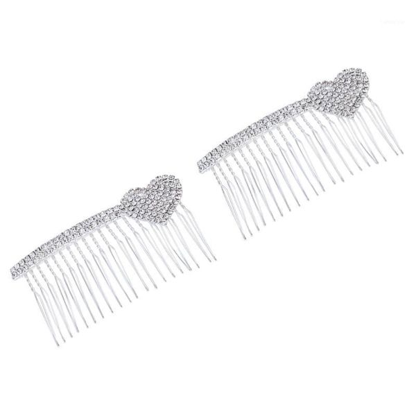 2pcs hair combs rhinestone inlay heart alloy insertion comb headdress decoration brushes1, Silver
2pcs hair combs rhinestone inlay heart alloy insertion comb headdress decoration brushes1, Silver