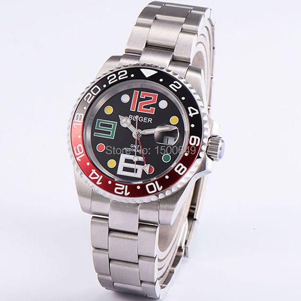 40mm bliger steel strip ceramic bezel sapphire automatic men's watch, Slivery;brown
40mm bliger steel strip ceramic bezel sapphire automatic men's watch, Slivery;brown
