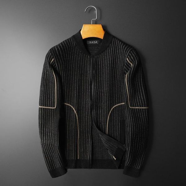 men's sweaters 2021 fall/winter cardigan knitted sweater jacket baseball collar knit fashion slim stand, White;black
men's sweaters 2021 fall/winter cardigan knitted sweater jacket baseball collar knit fashion slim stand, White;black