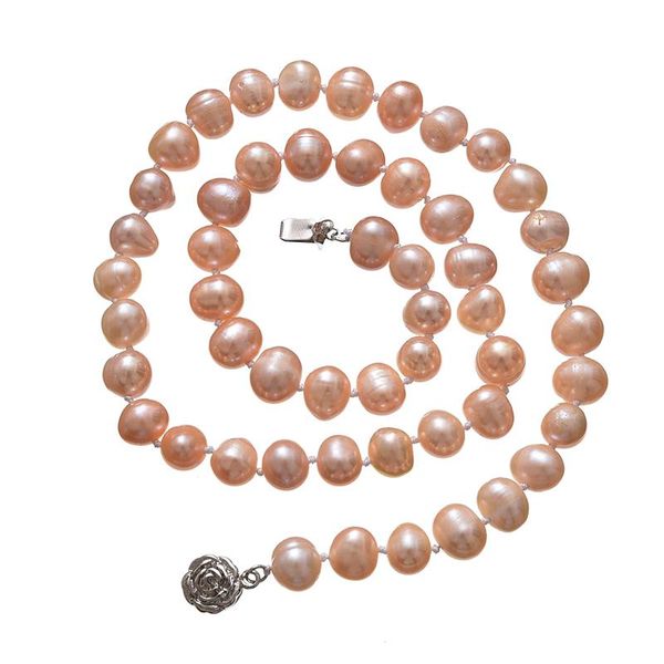 chains pink natural freshwater pearl beads necklace round diy tie elegant jewelry making 18inches, Silver
chains pink natural freshwater pearl beads necklace round diy tie elegant jewelry making 18inches, Silver