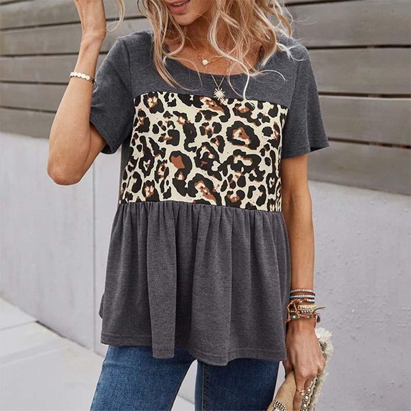 summer leopard stitching women short sleeve loose casual home t shirt fashion o-neck holiday party female blouses women's t-shirt, White
summer leopard stitching women short sleeve loose casual home t shirt fashion o-neck holiday party female blouses women's t-shirt, White