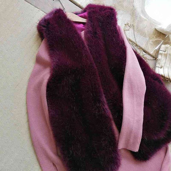 blends autumn winter women elegant medium long faux vests sleeveless fake fox fur jackets purple waistcoat a304, Black
blends autumn winter women elegant medium long faux vests sleeveless fake fox fur jackets purple waistcoat a304, Black