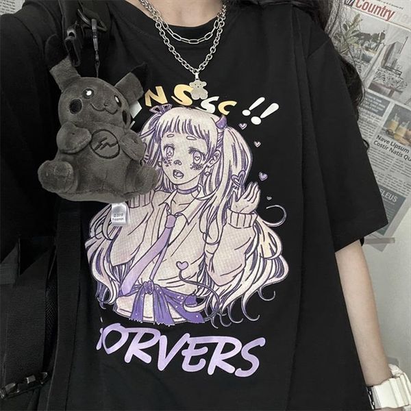 harajuku cute girls streetwear and men womens letter print casual anime cotton summer japan kawaii cartoon vintage women, White;black
harajuku cute girls streetwear and men womens letter print casual anime cotton summer japan kawaii cartoon vintage women, White;black