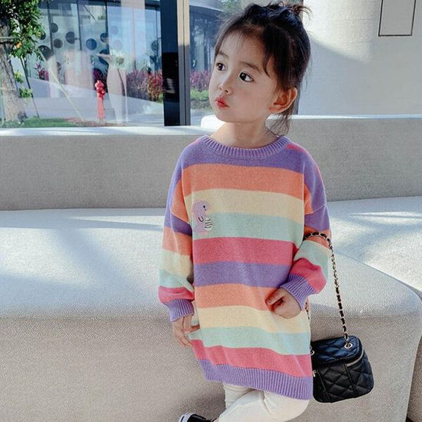 pullover baby girls knitted sweaters fashion toddler girl colorful stripe sweater kids cardigans casual knitwear long-sleeve, Blue
pullover baby girls knitted sweaters fashion toddler girl colorful stripe sweater kids cardigans casual knitwear long-sleeve, Blue