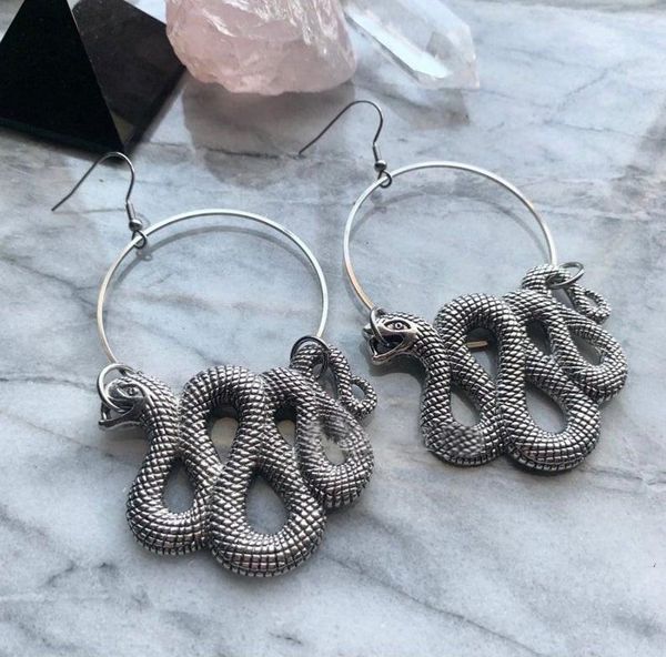 dangle & chandelier goth snake hoop earrings large gothic style metal entwined snakes pagan jewelry cosplay statement witch women fashion gi, Silver
dangle & chandelier goth snake hoop earrings large gothic style metal entwined snakes pagan jewelry cosplay statement witch women fashion gi, Silver