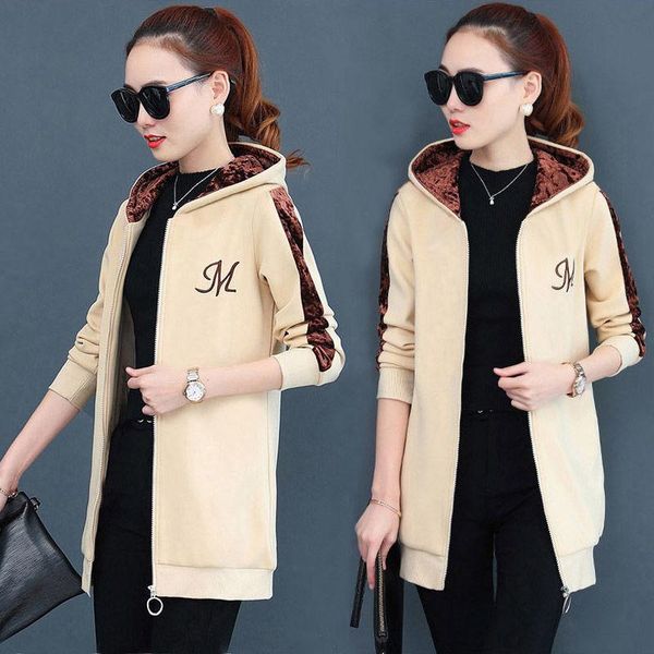 women's wool & blends autumn and winter fleece thick hoodie coat for female students korean version of loose cardigans coats women, Black
women's wool & blends autumn and winter fleece thick hoodie coat for female students korean version of loose cardigans coats women, Black