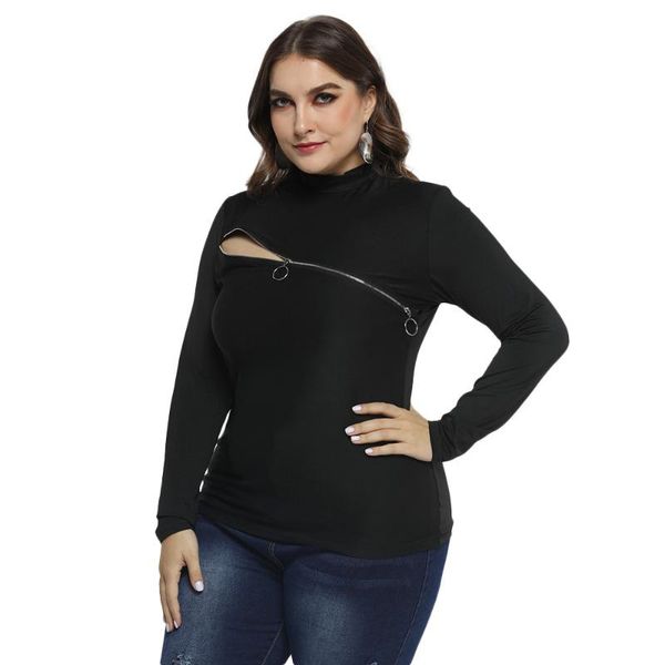 plus size t-shirt spring autumn casual solid t shirt women long sleeve turtleneck zipper tee black female irregular streetwear
plus size t-shirt spring autumn casual solid t shirt women long sleeve turtleneck zipper tee black female irregular streetwear