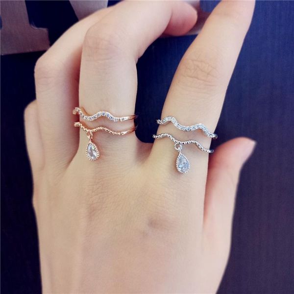 cluster rings elegant wave rhinestone for women bling waterdrop zircon open ring adjustable jewelry bijoux rose gold-color, Golden;silver
cluster rings elegant wave rhinestone for women bling waterdrop zircon open ring adjustable jewelry bijoux rose gold-color, Golden;silver