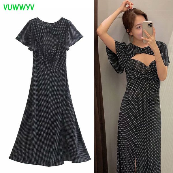black vintage polka dot cut out midi dress women flowing pleated elastic chest party woman short sleeve vestidos 210430, Black;gray
black vintage polka dot cut out midi dress women flowing pleated elastic chest party woman short sleeve vestidos 210430, Black;gray