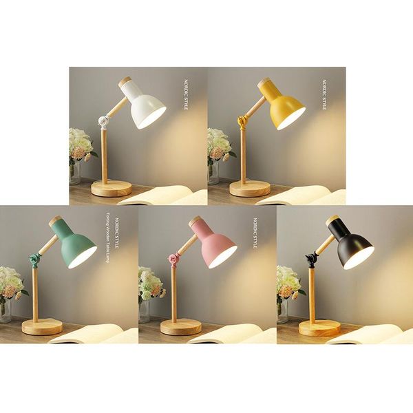 table lamps nordic wooden art iron led folding desk lamp eye protection reading