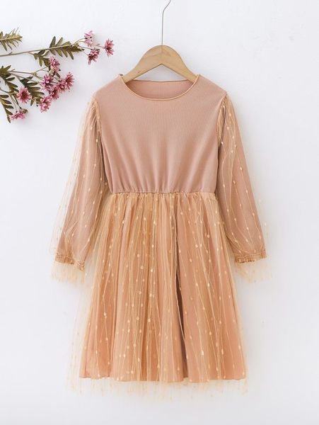 girls flounce sleeve dobby mesh overlay dress she, Red;yellow
girls flounce sleeve dobby mesh overlay dress she, Red;yellow