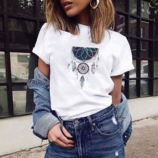 women's t-shirt summer flowers dreamcatcher graphic female kawaii streetwear short sleeve 2021 fashion, White
women's t-shirt summer flowers dreamcatcher graphic female kawaii streetwear short sleeve 2021 fashion, White