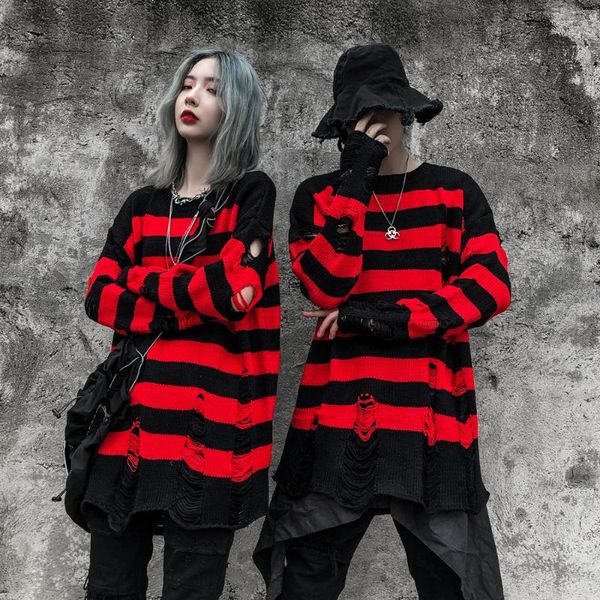 women's sweaters striped knitted sweter gothic high street winter woman 2021 punk goth sweater dress pull oversize fashion, White;black
women's sweaters striped knitted sweter gothic high street winter woman 2021 punk goth sweater dress pull oversize fashion, White;black