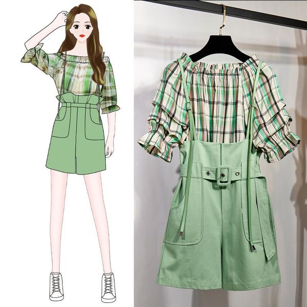 chic plaid wide leg shorts set 2021 summer off shoulder blouse and adjustable strap two piece sets women dress, White
chic plaid wide leg shorts set 2021 summer off shoulder blouse and adjustable strap two piece sets women dress, White